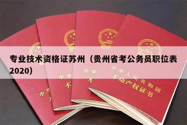 专业技术资格证苏州（贵州省考公务员职位表2020）