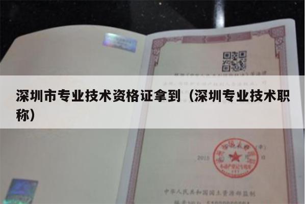 深圳市专业技术资格证拿到（深圳专业技术职称）