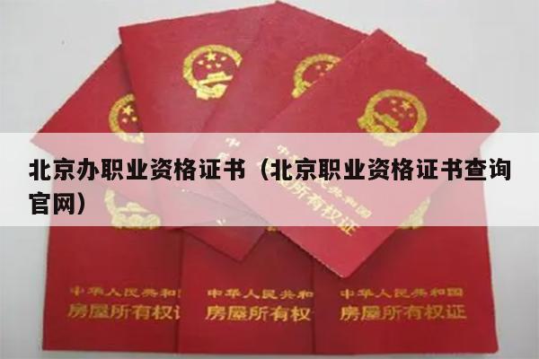 北京办职业资格证书（北京职业资格证书查询官网）