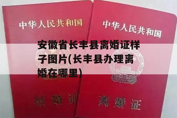 安徽省长丰县离婚证样子图片(长丰县办理离婚在哪里)