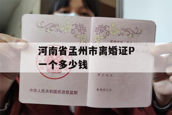 河南省孟州市离婚证P一个多少钱