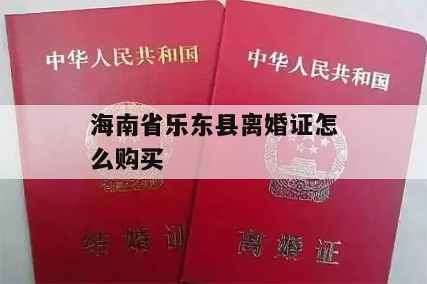 海南省乐东县离婚证怎么购买