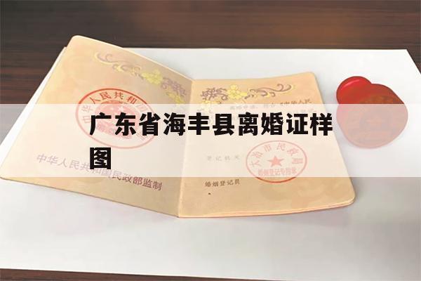广东省海丰县离婚证样图