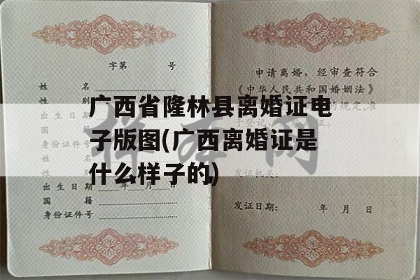 广西省隆林县离婚证电子版图(广西离婚证是什么样子的)