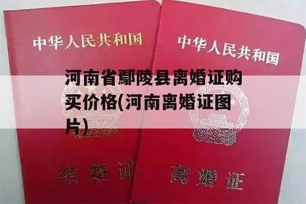 河南省鄢陵县离婚证购买价格(河南离婚证图片)