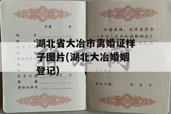 湖北省大冶市离婚证样子图片(湖北大冶婚姻登记)