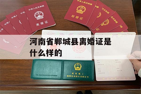 河南省郸城县离婚证是什么样的