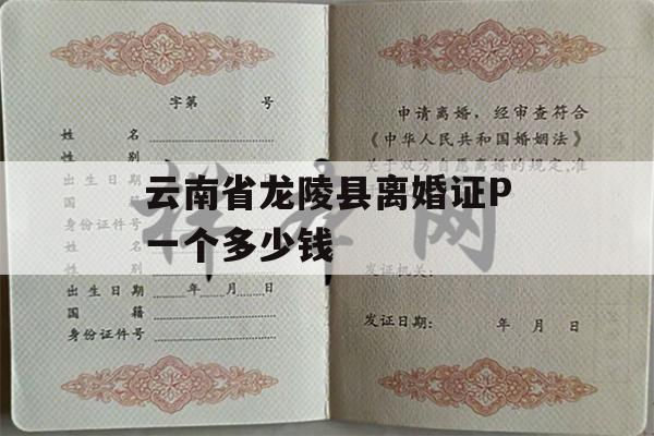 云南省龙陵县离婚证P一个多少钱
