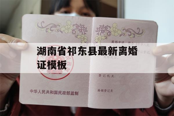 湖南省祁东县最新离婚证模板