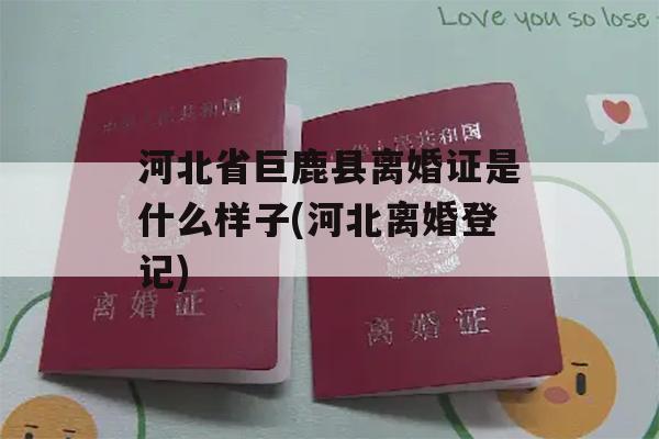 河北省巨鹿县离婚证是什么样子(河北离婚登记)