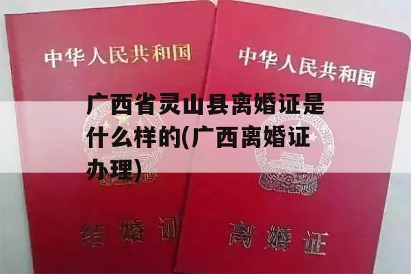 广西省灵山县离婚证是什么样的(广西离婚证办理)