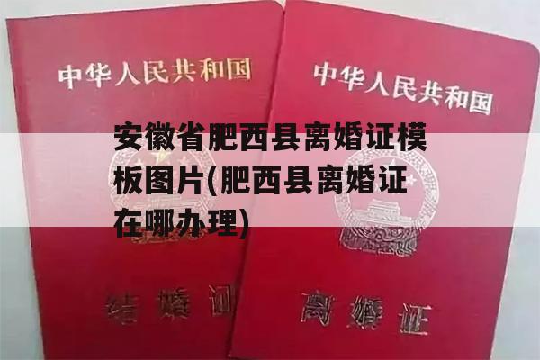 安徽省肥西县离婚证模板图片(肥西县离婚证在哪办理)