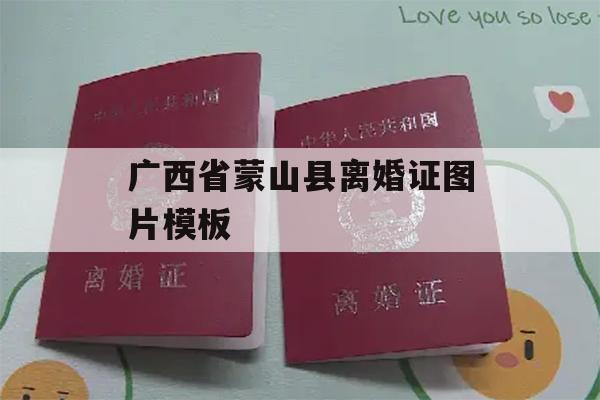 广西省蒙山县离婚证图片模板