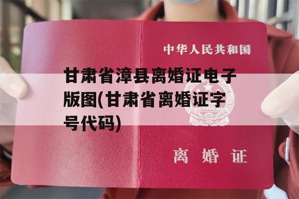 甘肃省漳县离婚证电子版图(甘肃省离婚证字号代码)
