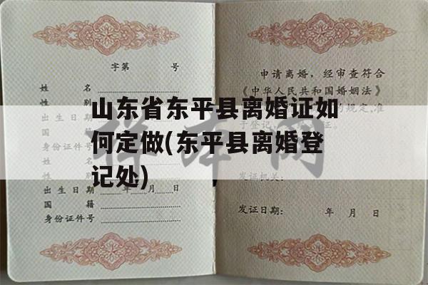 山东省东平县离婚证如何定做(东平县离婚登记处)
