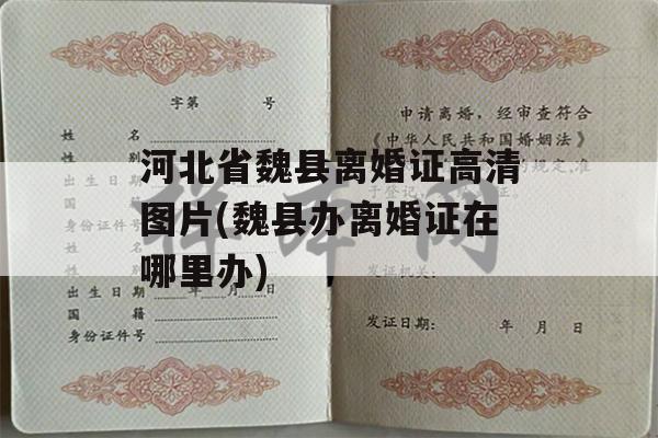 河北省魏县离婚证高清图片(魏县办离婚证在哪里办)