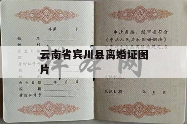 云南省宾川县离婚证图片