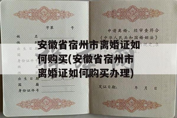 安徽省宿州市离婚证如何购买(安徽省宿州市离婚证如何购买办理)