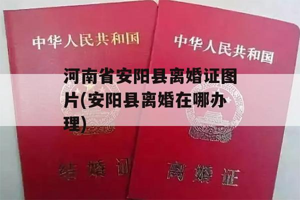 河南省安阳县离婚证图片(安阳县离婚在哪办理)