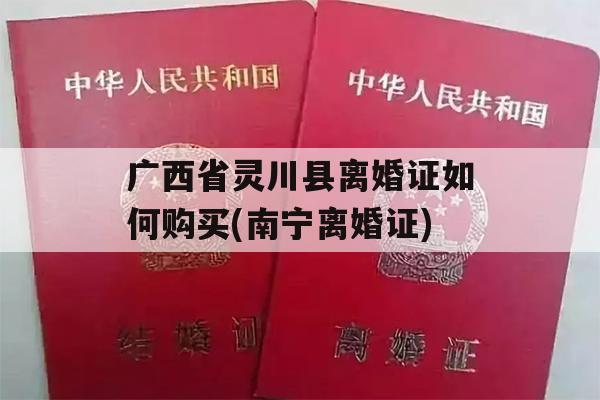 广西省灵川县离婚证如何购买(南宁离婚证)
