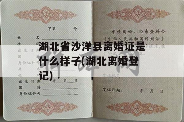 湖北省沙洋县离婚证是什么样子(湖北离婚登记)