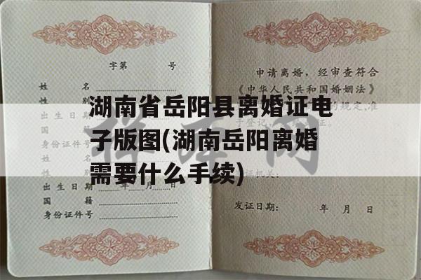 湖南省岳阳县离婚证电子版图(湖南岳阳离婚需要什么手续)
