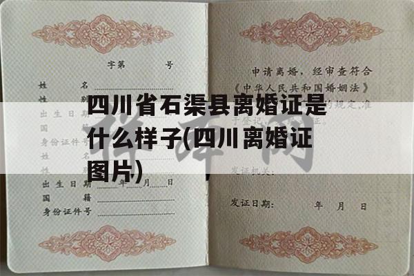 四川省石渠县离婚证是什么样子(四川离婚证图片)