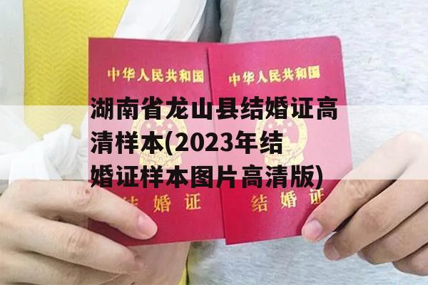 湖南省龙山县结婚证高清样本(2023年结婚证样本图片高清版)