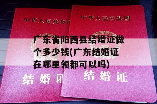 广东省阳西县结婚证做个多少钱(广东结婚证在哪里领都可以吗)