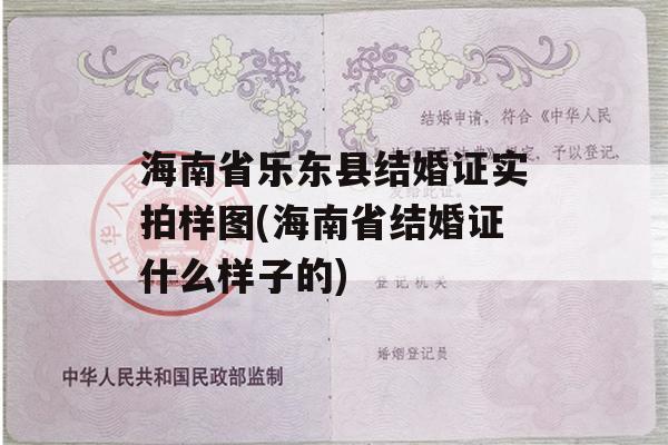 海南省乐东县结婚证实拍样图(海南省结婚证什么样子的)