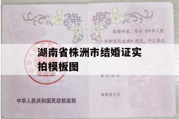 湖南省株洲市结婚证实拍模板图