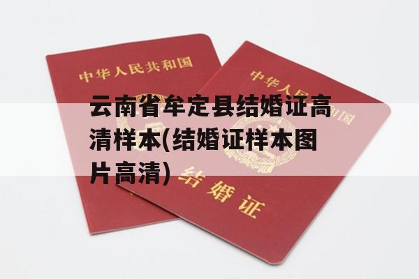 云南省牟定县结婚证高清样本(结婚证样本图片高清)