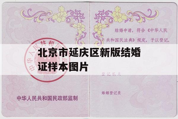北京市延庆区新版结婚证样本图片