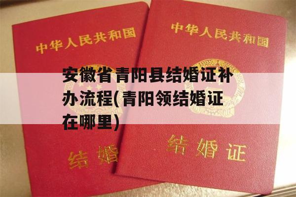 安徽省青阳县结婚证补办流程(青阳领结婚证在哪里)