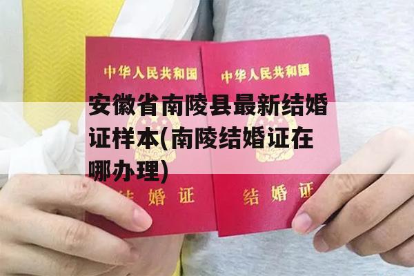 安徽省南陵县最新结婚证样本(南陵结婚证在哪办理)