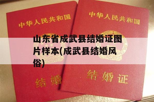 山东省成武县结婚证图片样本(成武县结婚风俗)